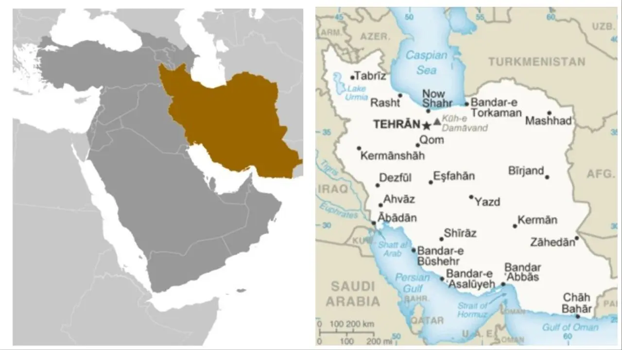 Map of Persia - Iran